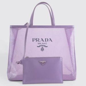 Prada Purple Transparent Sequin Tote